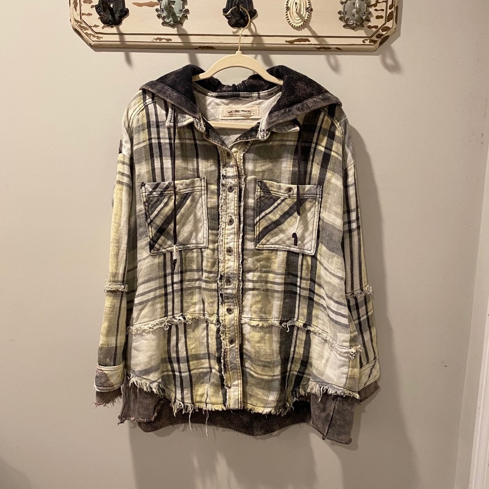 NWOT XS Free People Calico Basin Plaid Buttondown - Picture 8 of 13